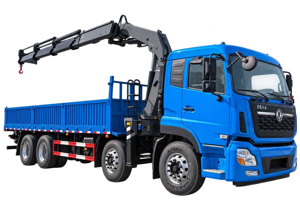 Folding-boom crane truck