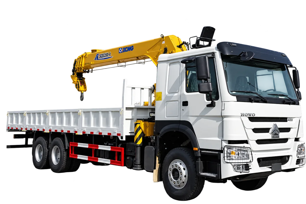 Straight-boom crane truck